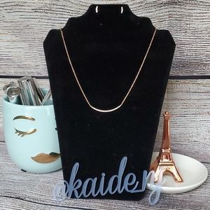 Stella & Dot Pave Side Bar Necklace - Rose Gold